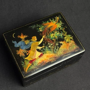 USSR RUSSIAN PALEKH PAPIER-MACHE LACQUER BOX 1966 Sign - Picture 1 of 17