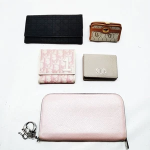 Dior Cartera Larga Monedero Monedero 5 Set Cuero Beige 1022913 - Imagen 1 de 11