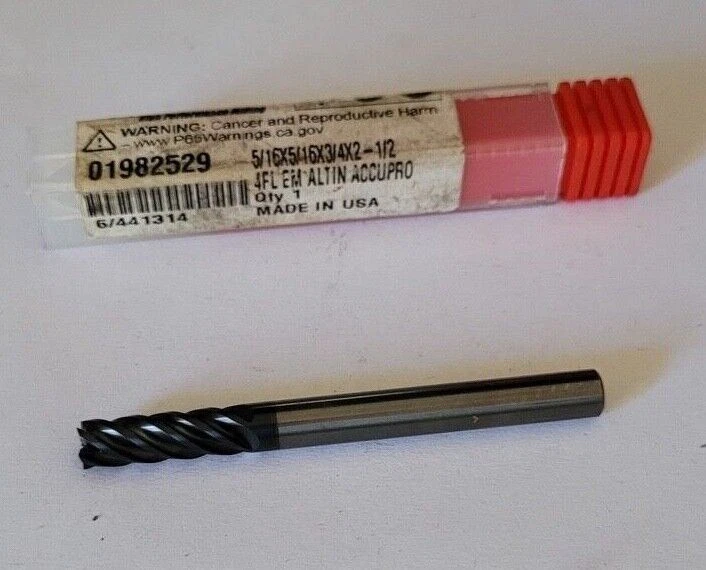 Accupro 01982529 Solid Carbide Square End Mill 4 Flute