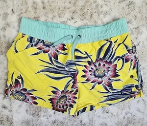 Patagonia Girls Large Nylon Shorts Bright Neons Floral Drawstring - Picture 1 of 4