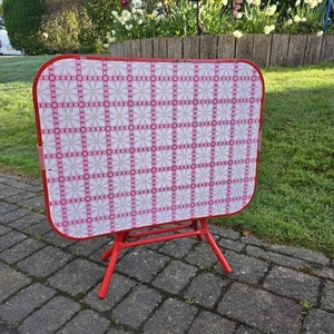 Vintage Retro Folding Camping Picnic Table Flower Power Red VW Camper Picnic - Picture 1 of 24