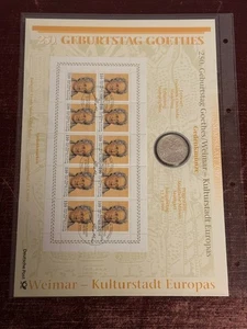 10 DM Silber Numisblatt 3/1999 - 250. Geburtstag Goethes - Bild 1 von 2