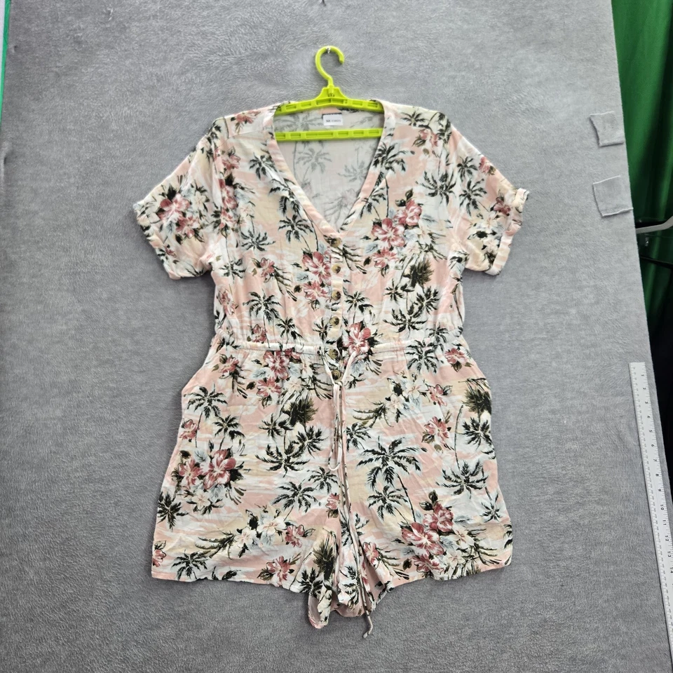 Mameluco Torrid Mujer 1 Rosa Floral Rayón Botón Delantero Cuello en V Foto 1 de 4