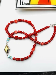 Silpada rote Koralle ''UNDER THE SUN'' Sterling Silber 925 Halskette Retired Boho - Bild 1 von 5