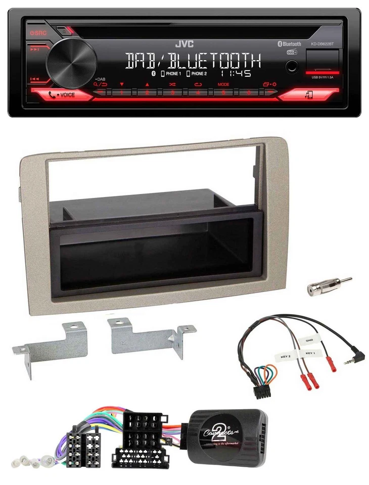 JVC CD DAB USB Bluetooth Lenkrad Autoradio für Lancia Musa 2004-2012 - Bild 1 von 4