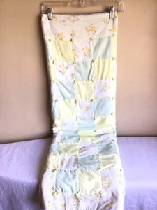 Vintage Handmade Yellow Floral Square Cotton Lap Quilt Finished 54.5"l x 42.5"w - Picture 1 of 13