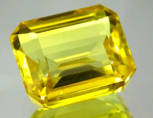 Natürlicher 29,70 ct + srilankischer gelber Saphir Smaragdschliff loser Edelstein - Bild 1 von 9