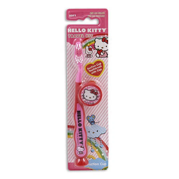 Hello Kitty Travel Kit Suction Cub Toothbrush With Cap
