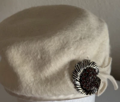 Sombrero cubo de lana Dromedaro vintage crema años 50 italiano Foto 1 de 4