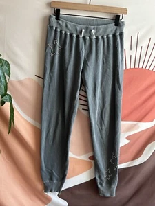 Monrow Star Studded Jogger Sweatpants Size S Gray Cotton Raw Hem Read - Picture 1 of 10
