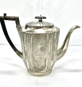 Antique Deykin & Sons Silver Plated Teapot Ebony Finial Rosewood Handle English - Picture 1 of 21