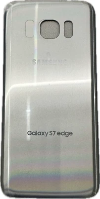 Replacement Back Glass Cover w/ Preinstalled Adhesive for Samsung S7 Edge Silver - Image 1 of 2