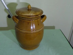 Rumtopf Gurkentopf Keramik Topf mit Deckel Vintage Guter Zustand Farbe Braun. - Bild 1 von 6