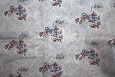 GROOMS QUILT COLLECTION BLUE FLOWERS ON GRAY FROM THE SMITHSONIAN BY RJR - Image 1 of 3