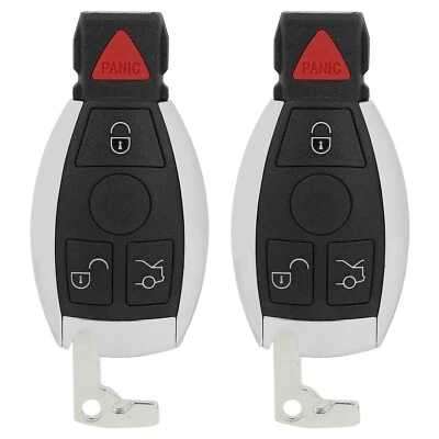 2pc Fits Mercedes Benz C/E/G/S/R/ML/CL 2006-2015 Remote Key Fob Uncut Shell Case - Image 1 of 4
