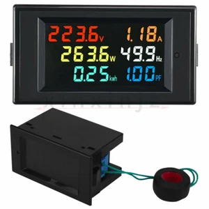 AC 80-300V Digital Display Ammeter Voltmeter Volt Amp Power Kwh Frequency Factor - Picture 1 of 5