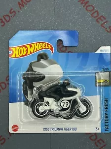 MOTORBIKES 1966 TRIUMPH TIGER 100 WHITE 2024 Hot Wheels 1:64 *COMBINE POSTAGE* - Picture 1 of 1