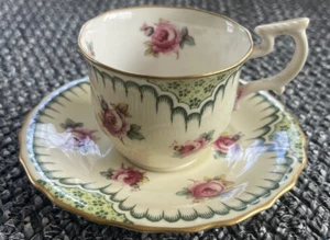 Copeland China Rose Floral Demitasse Cup & Saucer Bone China W/Gold Trim England - Picture 1 of 12
