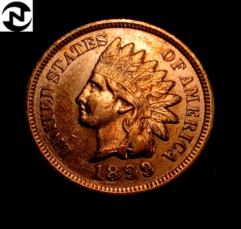 1899 Indian Head Penny Cent ~ Gem BU (red) ~ Four Diamonds! (I479) Cover