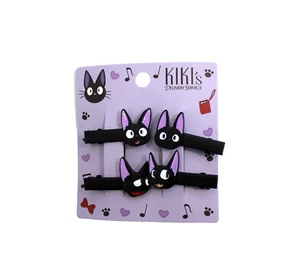 Juego de 4 pinzas para el cabello Studio Ghibli Kiki's Delivery Service Jiji Expression - Imagen 1 de 4