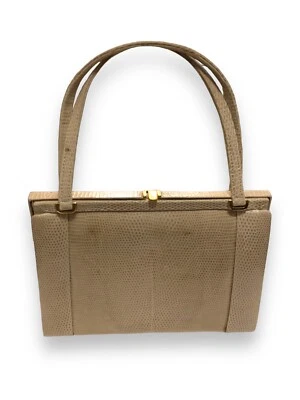 Cartera de Bolsillo Vintage Múltiples Compartimentos Cierre de Cierre Beige Piel de Serpiente Foto 1 de 4