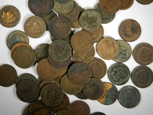Lote de 10 monedas ~ centavos cabeza india ~ sacrificio feo ~ fechas surtidas ~ ¡circulado! - Imagen 1 de 2