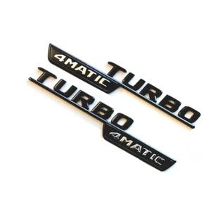 Gloss Black Turbo 4MATIC Side Decal Badge Emblem For Mercedes A200 A250 A45 AMG - Picture 1 of 3