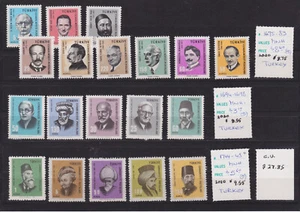 TURKEY #1675/1748 mint never hinged set 19 HISTORICAL PERSONS - Picture 1 of 4