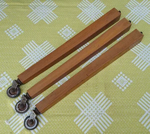 3 pies de mueble antiguos pies de mesa mesa riñonera cómoda años 50 60 diseño ruedas 32,0 cm - Imagen 1 de 12