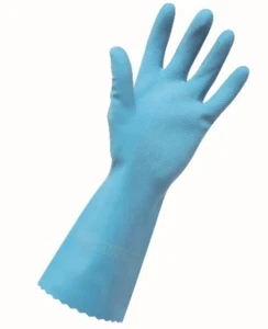 Bastion Rubber Gloves Blue Silverlined Honeycomb Grip Reusable Pair - Picture 1 of 3
