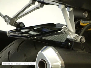 Suzuki GSXR1000 05-08 Rear Hugger Gloss Black Silver Mesh - Powerbronze - Imagen 1 de 1
