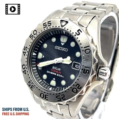 【EXC+5】 SEIKO Diver's 200m V147-0AG0 PROSPEX Titanium watch Men's -Ships from US - Image 1 of 4