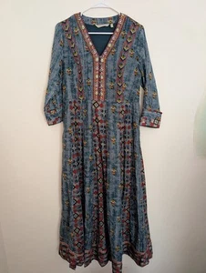 Soft Surroundings San Remos Dress Ethnic Embroidered Boho Sz6P - Picture 1 of 13