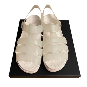 Sandalias Crocs Splash brillantes de pescador para mujer blancas 209267-100 talla 10 - Imagen 1 de 10