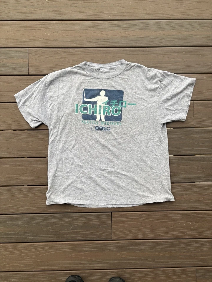 Camiseta Ichiro Suzuki Seattle Mariners Vintage Grande MLB Béisbol Foto 1 de 1