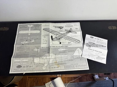 1961 GUILLOW'S MODEL "PIPER SUPER CUB 95"  BALSA WOOD INSTRUCTIONS KIT #303 - Image 1 of 4