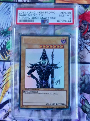 PSA 8 Dark Magician JUMP-EN049 2011 Yugioh Shonen Jump Magazine Ultra Rare Promo - Image 1 of 2