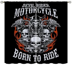 Tende oscuranti moto 55x63 teschio diavolo pilota nato per cavalcare tende finestrini - Foto 1 di 4