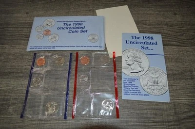 1998 US Mint Philadelphia & Denver Coins Uncirculated (OGP) 6 Coins ! - Image 1 of 2