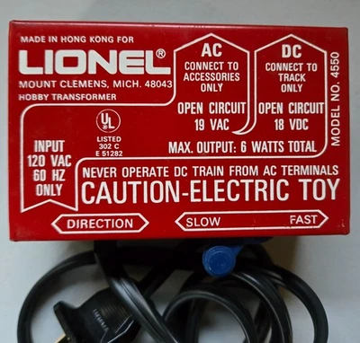 Lionel HO Electric Power Pack 5-4550 AC & DC Terminals - Image 1 of 4