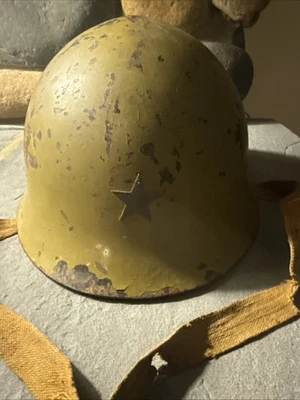 Casco tipo 90 ejército japonés Segunda Guerra Mundial forro reliquia militar japonés original Foto 1 de 4