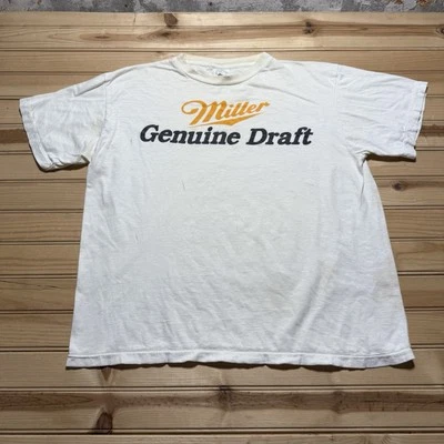 Camisa de Cerveza MGD Miller Genuina Draft Años 80 De Colección Talla XL Puntada Única Foto 1 de 4