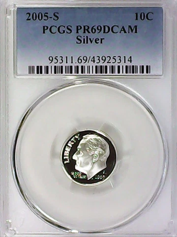 2005-S 10C Roosevelt Dime  PCGS PR69DCAM 90% Silver 22arc0622 Cover