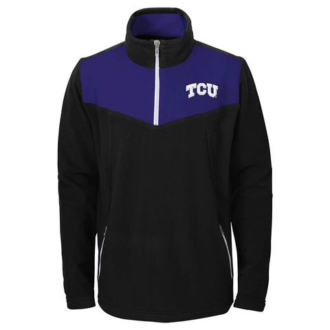 TCU Horned Frogs NCAA Break Point 1/4 Zip Micro Fleece Jacket Youth (S-XL) Cover