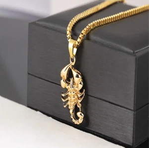 New Scorpion Necklace Gold Plated For Men - Picture 1 of 6