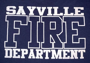 T-shirt Sayville Fire EMS Department Suffolk County Long Island NY taglia L FDNY - Foto 1 di 7