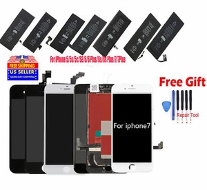 Lot LCD Screen Digitizer Assembly & Battery Replacement for iPhone 5s 6 6S 7P 8+ - Picture 1 of 12