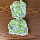 Ideal 1970S Vintage  Crissy Doll Family Clothes Green Flower Shirt Funderware