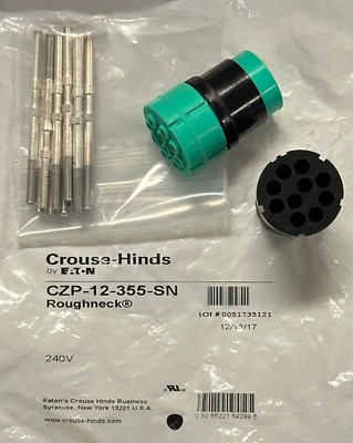 EATON CROUSE-HINDS NEW Crouse Hinds CZP-12-355-SN Roughneck CZ insert Female 12 Shell 10 Contacts