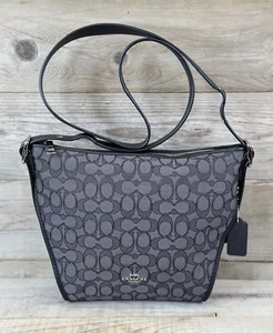 Coach Dufflette Black Signature Crossbody Women's Handbag 25697 - Picture 1 of 11